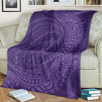 Hawaiian Turtle and Shark Blanket Kakau Tribal with Polynesian Pattern Purple Color LT03 - Polynesian Pride