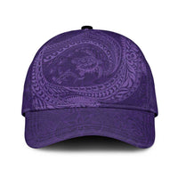 Hawaiian Turtle and Shark Classic Cap Kakau Tribal with Polynesian Pattern Purple Color LT03 Universal Fit Purple - Polynesian Pride