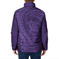 Hawaiian Turtle and Shark Padded Jacket Kakau Tribal with Polynesian Pattern Purple Color LT03 - Polynesian Pride