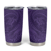 Hawaiian Turtle and Shark Tumbler Cup Kakau Tribal with Polynesian Pattern Purple Color LT03 Purple - Polynesian Pride