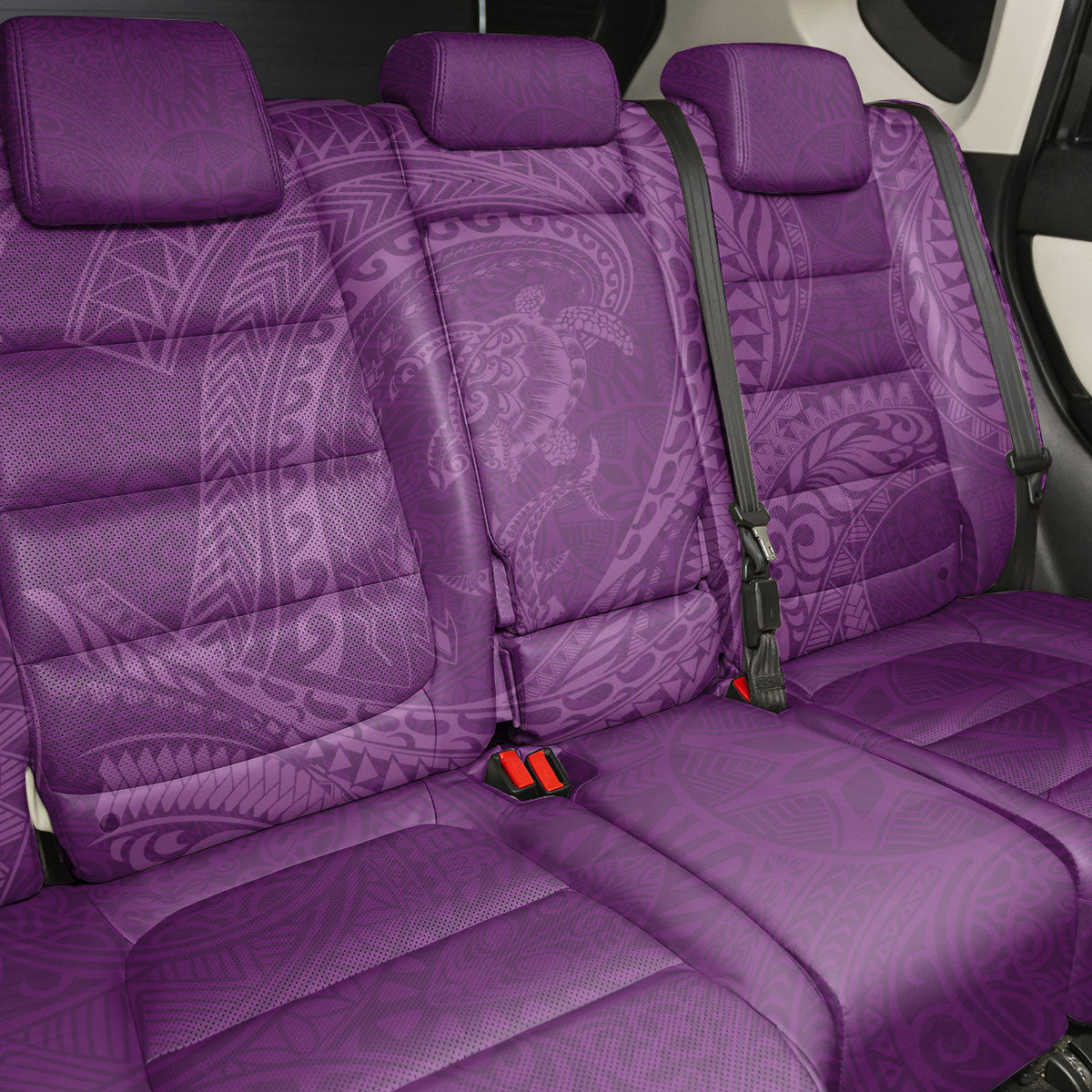 Hawaiian Turtle and Shark Back Car Seat Cover Kakau Tribal with Polynesian Pattern Pink Color LT03 - Polynesian Pride