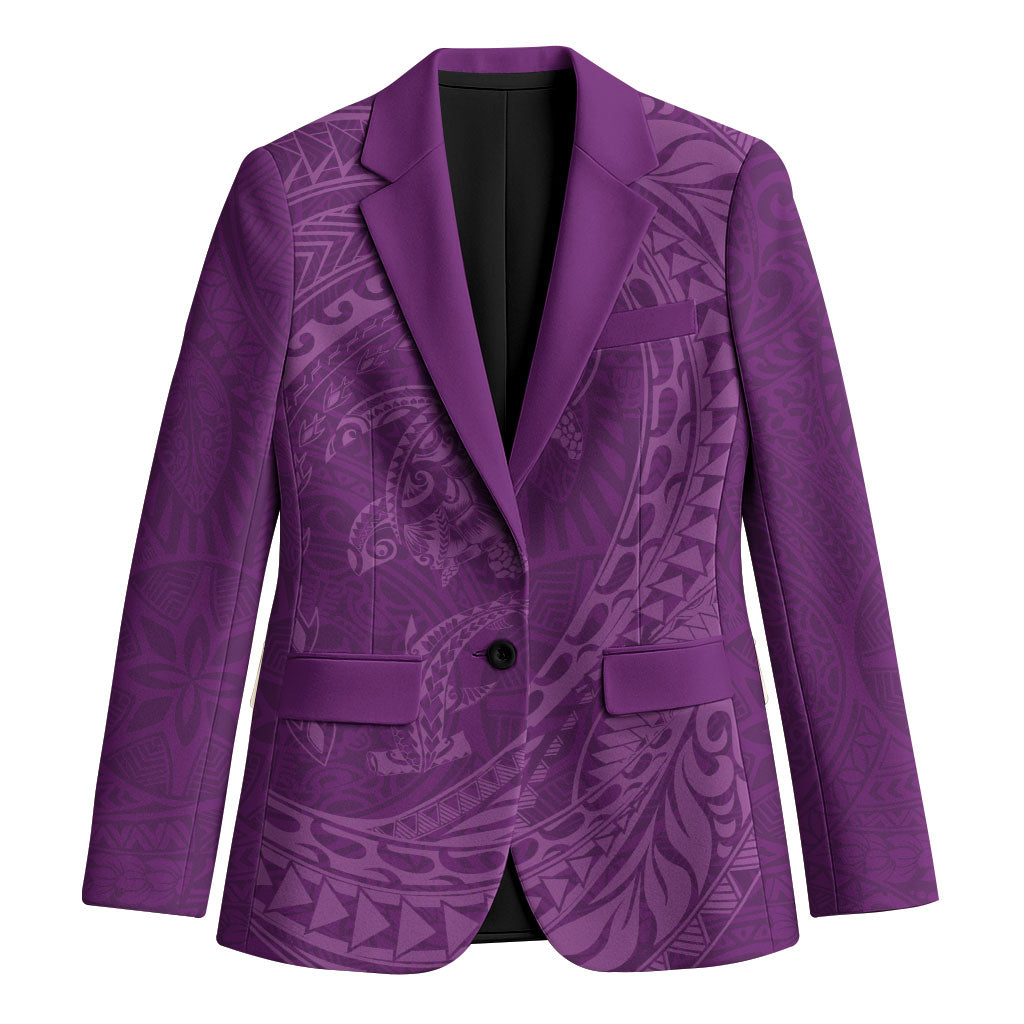 Hawaiian Turtle and Shark Blazer Kakau Tribal with Polynesian Pattern Pink Color LT03 Unisex Pink - Polynesian Pride
