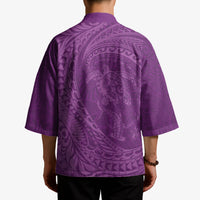 Hawaiian Turtle and Shark Kimono Kakau Tribal with Polynesian Pattern Pink Color LT03 - Polynesian Pride