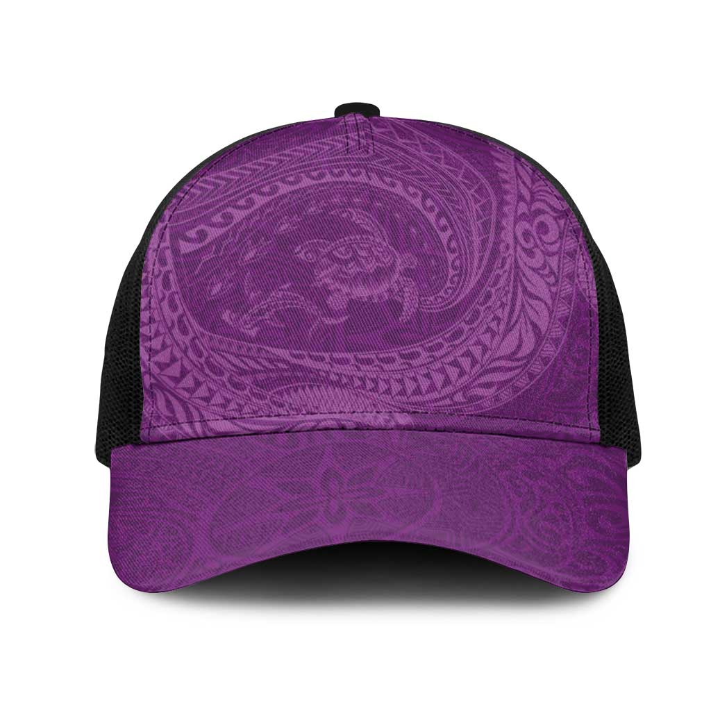 Hawaiian Turtle and Shark Mesh Trucker Cap Kakau Tribal with Polynesian Pattern Pink Color LT03 One Size Black Pink - Polynesian Pride