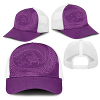 Hawaiian Turtle and Shark Mesh Trucker Cap Kakau Tribal with Polynesian Pattern Pink Color LT03 - Polynesian Pride