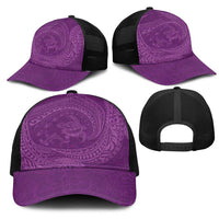 Hawaiian Turtle and Shark Mesh Trucker Cap Kakau Tribal with Polynesian Pattern Pink Color LT03 - Polynesian Pride