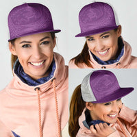 Hawaiian Turtle and Shark Mesh Trucker Cap Kakau Tribal with Polynesian Pattern Pink Color LT03 - Polynesian Pride