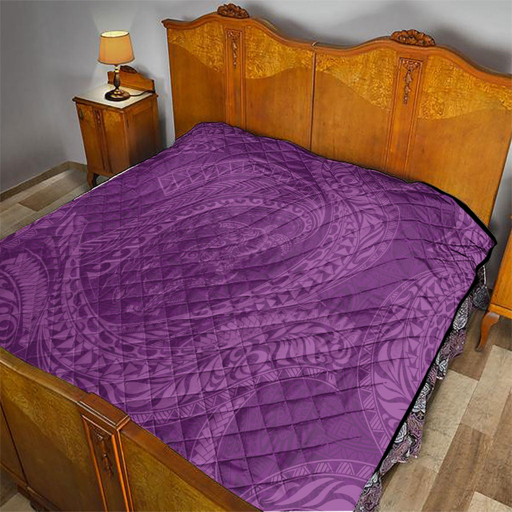 Hawaiian Turtle and Shark Quilt Kakau Tribal with Polynesian Pattern Pink Color LT03 - Polynesian Pride