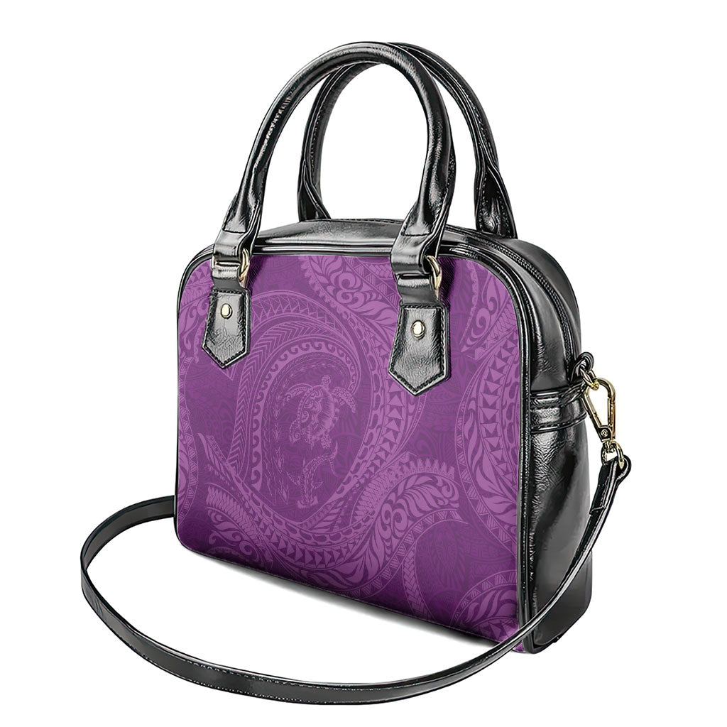 Hawaiian Turtle and Shark Shoulder Handbag Kakau Tribal with Polynesian Pattern Pink Color LT03 - Polynesian Pride