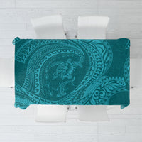 Hawaiian Turtle and Shark Tablecloth Kakau Tribal with Polynesian Pattern Turquoise Color LT03 Turquoise - Polynesian Pride
