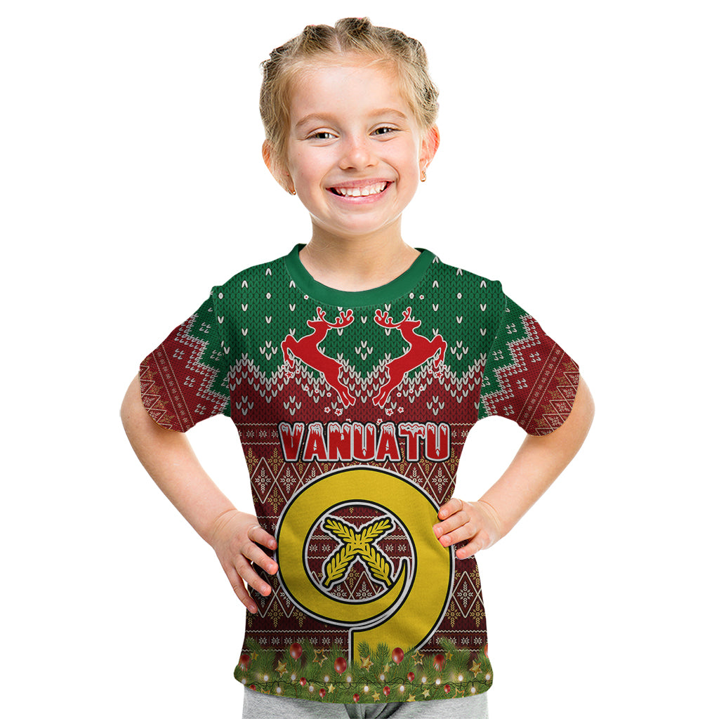 Vanuatu Christmas Kid T Shirt Pig Tusk Beautiful Merry Xmas Snowflake LT03 Red - Polynesian Pride