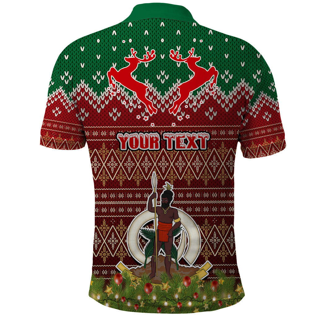 Personalised Vanuatu Christmas Polo Shirt Pig Tusk Beautiful Merry Xmas Snowflake LT03 - Polynesian Pride