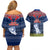 Guam Christmas Couples Matching Off Shoulder Short Dress and Hawaiian Shirt Chamorro Guam Tattoos Beautiful Merry Xmas Snowflake LT03 - Polynesian Pride