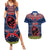 Guam Christmas Couples Matching Summer Maxi Dress and Hawaiian Shirt Chamorro Guam Tattoos Beautiful Merry Xmas Snowflake LT03 Blue - Polynesian Pride