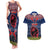 Guam Christmas Couples Matching Tank Maxi Dress and Hawaiian Shirt Chamorro Guam Tattoos Beautiful Merry Xmas Snowflake LT03 Blue - Polynesian Pride