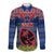 Personalised Guam Christmas Long Sleeve Button Shirt Chamorro Guam Tattoos Beautiful Merry Xmas Snowflake LT03 Unisex Blue - Polynesian Pride