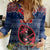 Personalised Guam Christmas Women Casual Shirt Chamorro Guam Tattoos Beautiful Merry Xmas Snowflake LT03 Female Blue - Polynesian Pride