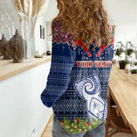 Personalised Guam Christmas Women Casual Shirt Chamorro Guam Tattoos Beautiful Merry Xmas Snowflake LT03 - Polynesian Pride