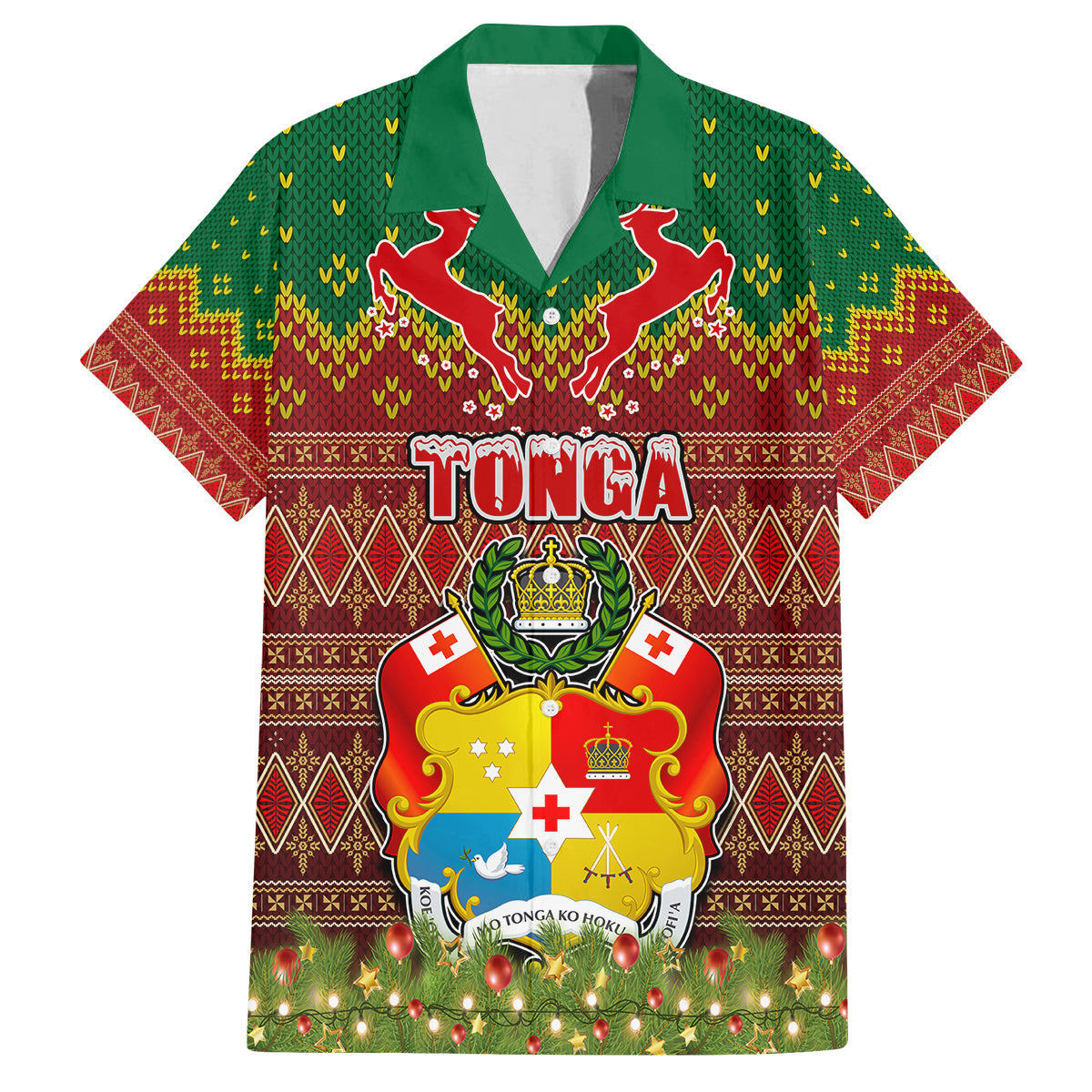 Personalised Tonga Christmas Kid Hawaiian Shirt Coat of Arms and Map Beautiful Merry Xmas Snowflake LT03 Kid Red - Polynesian Pride