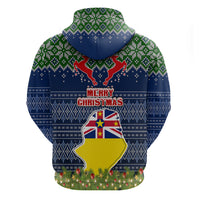 Niue Christmas Hoodie Coat of Arms and Map Beautiful Merry Xmas Snowflake LT03 - Polynesian Pride