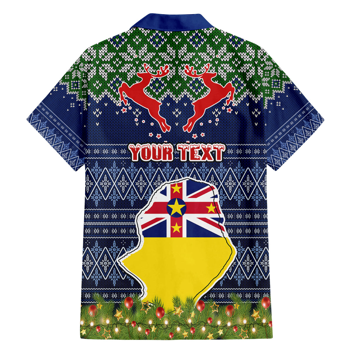 Personalised Niue Christmas Family Matching Off Shoulder Long Sleeve Dress and Hawaiian Shirt Coat of Arms and Map Beautiful Merry Xmas Snowflake LT03 - Polynesian Pride