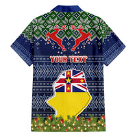 Personalised Niue Christmas Family Matching Short Sleeve Bodycon Dress and Hawaiian Shirt Coat of Arms and Map Beautiful Merry Xmas Snowflake LT03 - Polynesian Pride