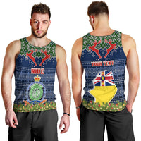 Personalised Niue Christmas Men Tank Top Coat of Arms and Map Beautiful Merry Xmas Snowflake LT03 - Polynesian Pride