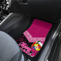 Tonga Christmas Car Mats Tongan Coat of Arms Santa With Ngatu Pattern Christmas Pink Style LT03 - Polynesian Pride