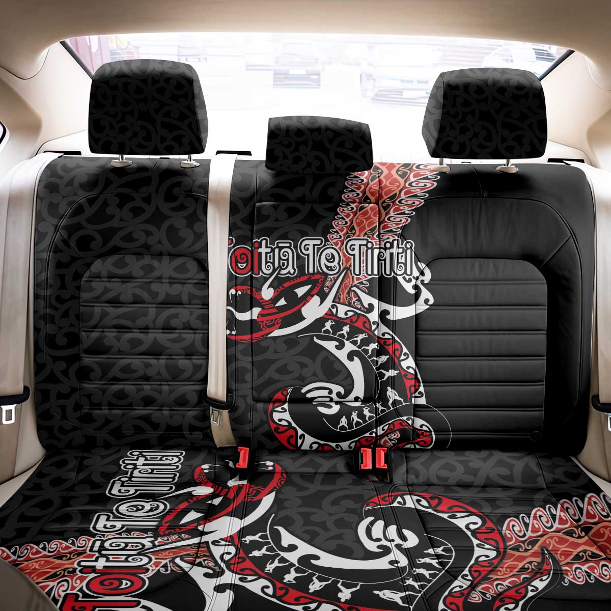 Aotearoa Toitu Te Tiriti Back Car Seat Cover Maori Taniwha Haka - Honour the Treaty LT03