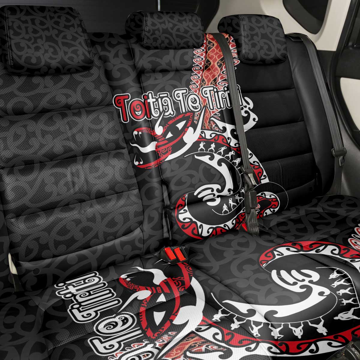 Aotearoa Toitu Te Tiriti Back Car Seat Cover Maori Taniwha Haka - Honour the Treaty LT03