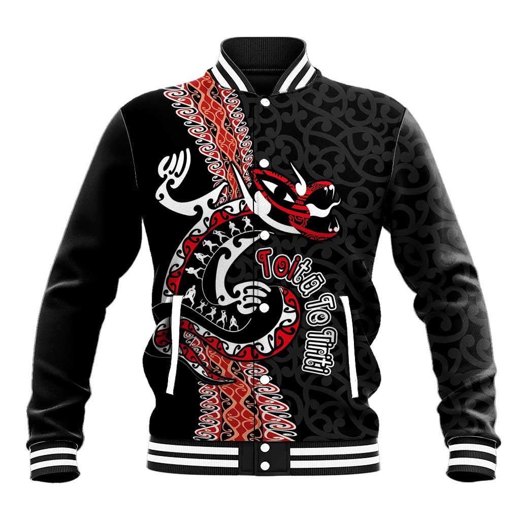Aotearoa Toitu Te Tiriti Baseball Jacket Maori Taniwha Haka - Honour the Treaty LT03