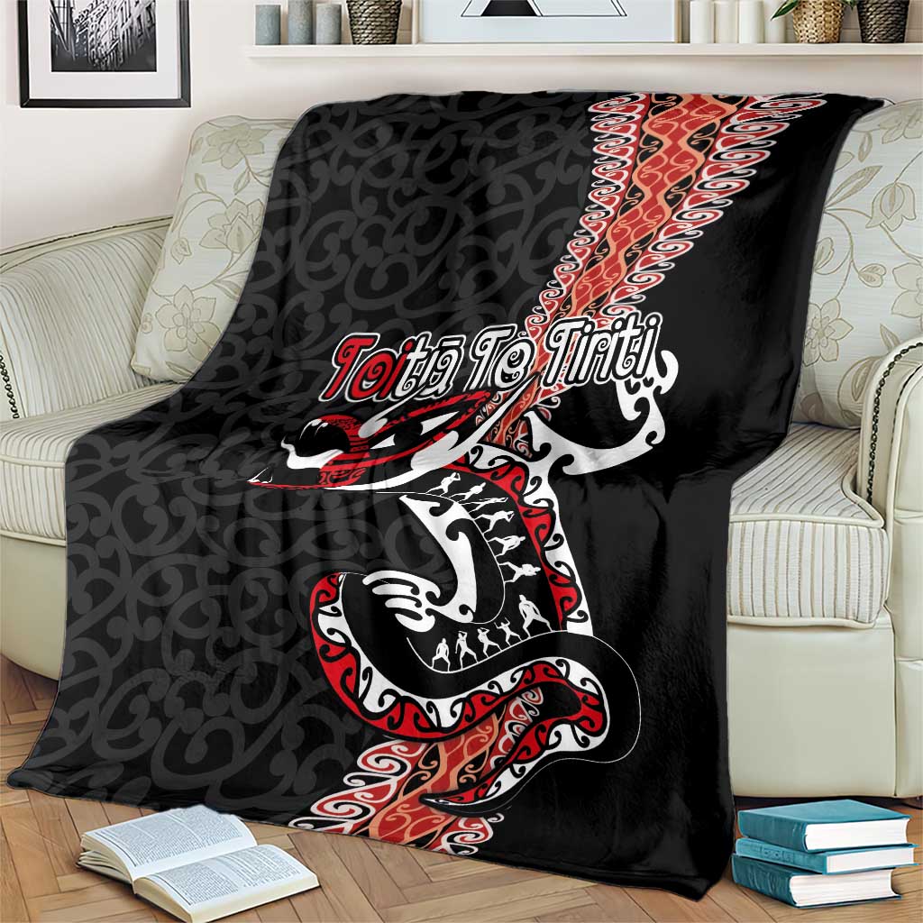 Aotearoa Toitu Te Tiriti Blanket Maori Taniwha Haka - Honour the Treaty LT03