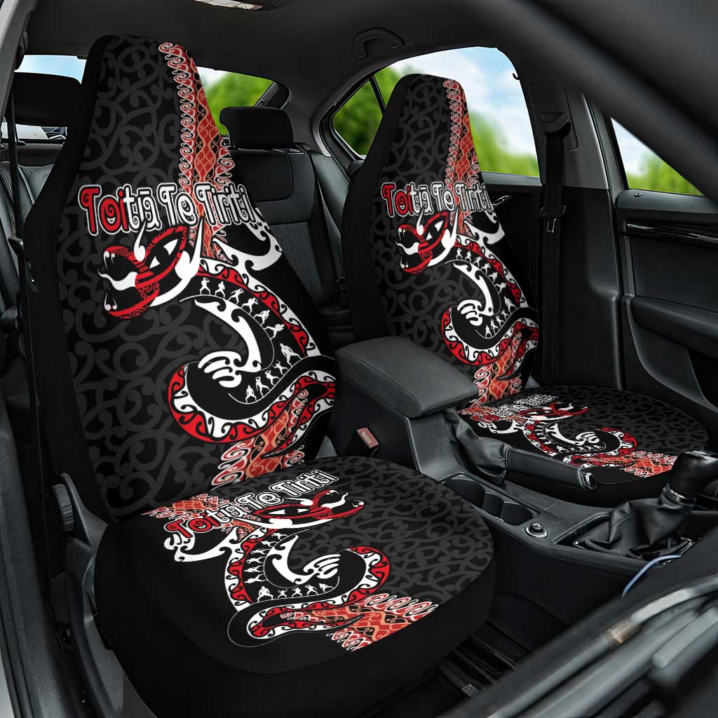Aotearoa Toitu Te Tiriti Car Seat Cover Maori Taniwha Haka - Honour the Treaty LT03