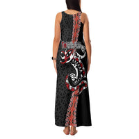 Aotearoa Toitu Te Tiriti Family Matching Tank Maxi Dress and Hawaiian Shirt Maori Taniwha Haka - Honour the Treaty LT03