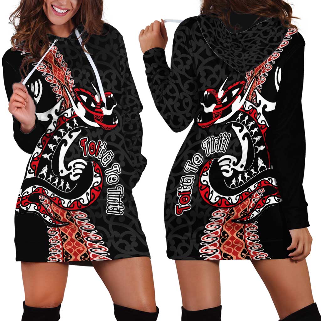 Aotearoa Toitu Te Tiriti Hoodie Dress Maori Taniwha Haka - Honour the Treaty LT03