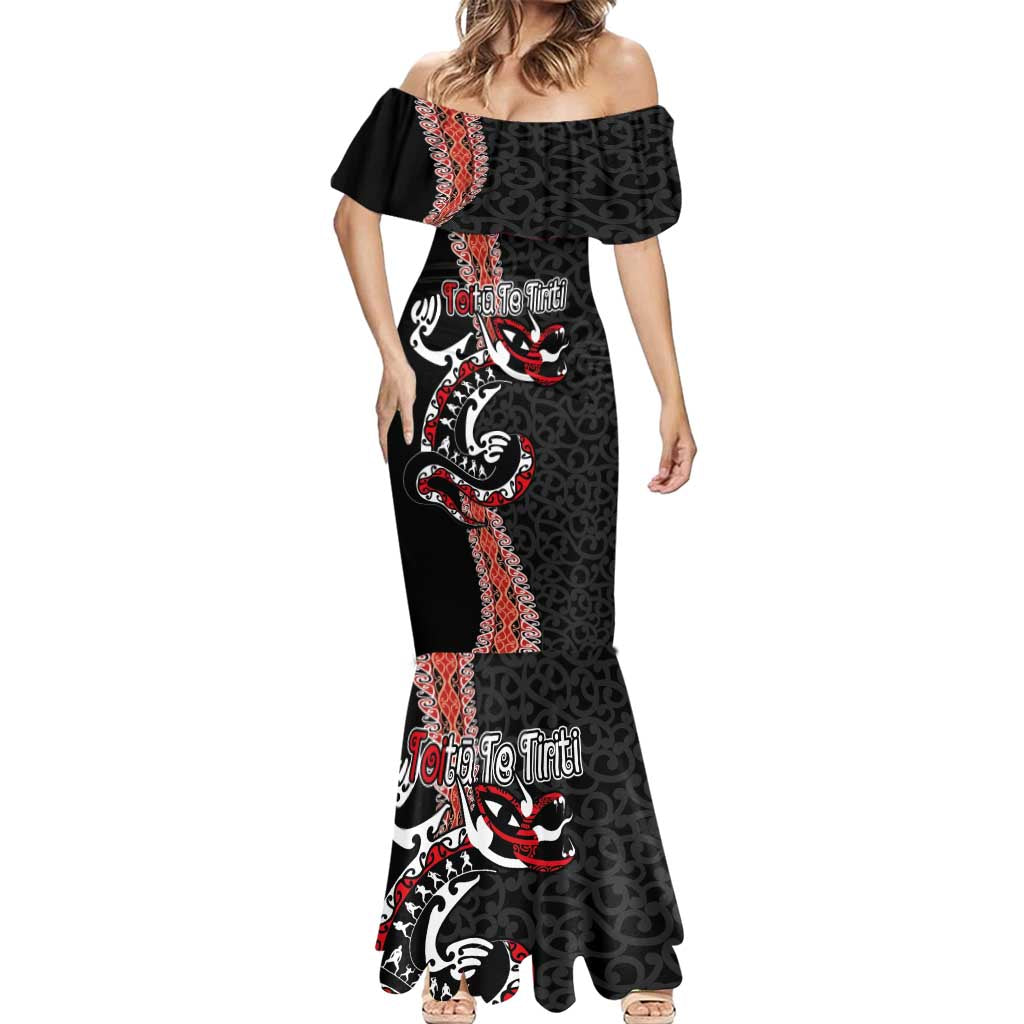 Aotearoa Toitu Te Tiriti Mermaid Dress Maori Taniwha Haka - Honour the Treaty LT03