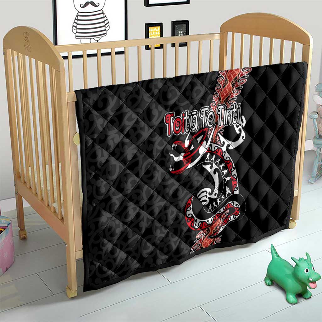 Aotearoa Toitu Te Tiriti Quilt Maori Taniwha Haka - Honour the Treaty LT03