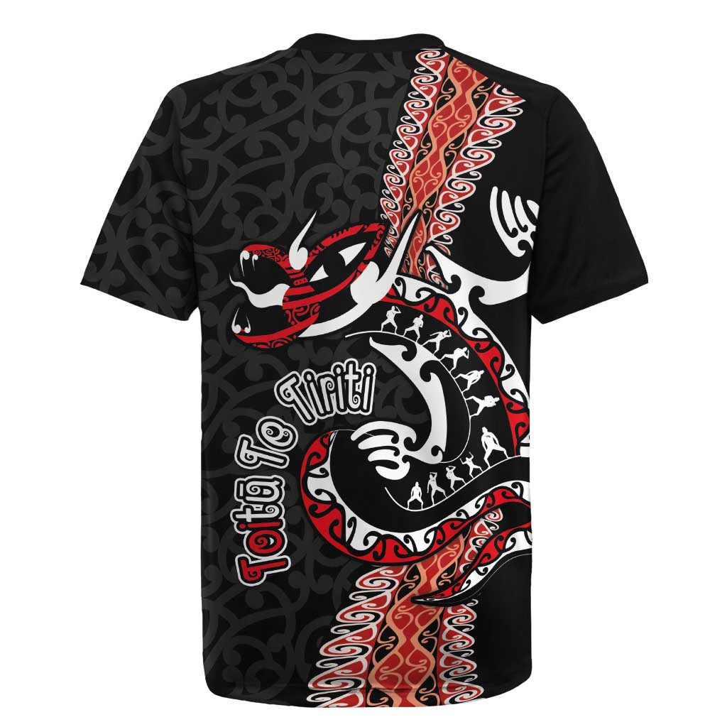 Aotearoa Toitu Te Tiriti Rugby Jersey Maori Taniwha Haka - Honour the Treaty LT03