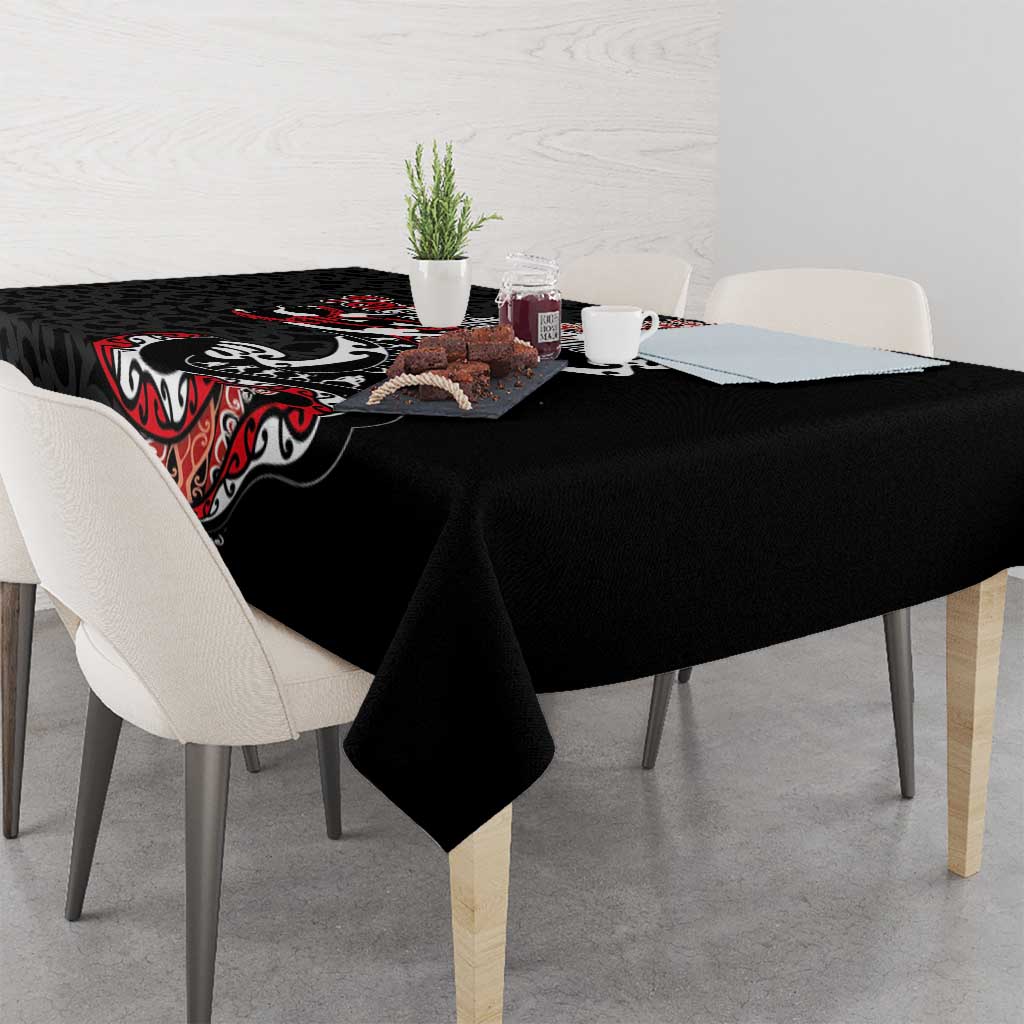 Aotearoa Toitu Te Tiriti Tablecloth Maori Taniwha Haka - Honour the Treaty LT03
