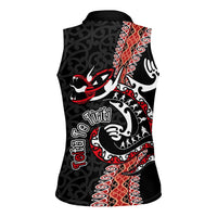 Aotearoa Toitu Te Tiriti Women Sleeveless Polo Shirt Maori Taniwha Haka - Honour the Treaty LT03
