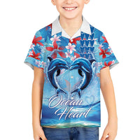 Hawaiian Dolphin Love Couple - Ocean Heart Kid Hawaiian Shirt