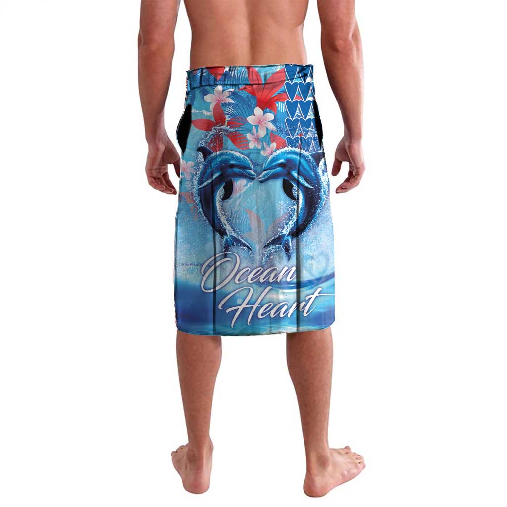Hawaiian Dolphin Love Couple - Ocean Heart Lavalava