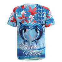 Hawaiian Dolphin Love Couple - Ocean Heart Rugby Jersey