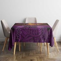 Hawaiian Turtle Love Couple Tablecloth Ocean Serenade - Honu Honi Ihu with Hibiscus and Romantic Sunset Purple Color