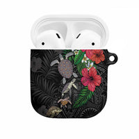 Hawaiian Tropical Plants and Turtles AirPods Case Polynesian Art Motifs