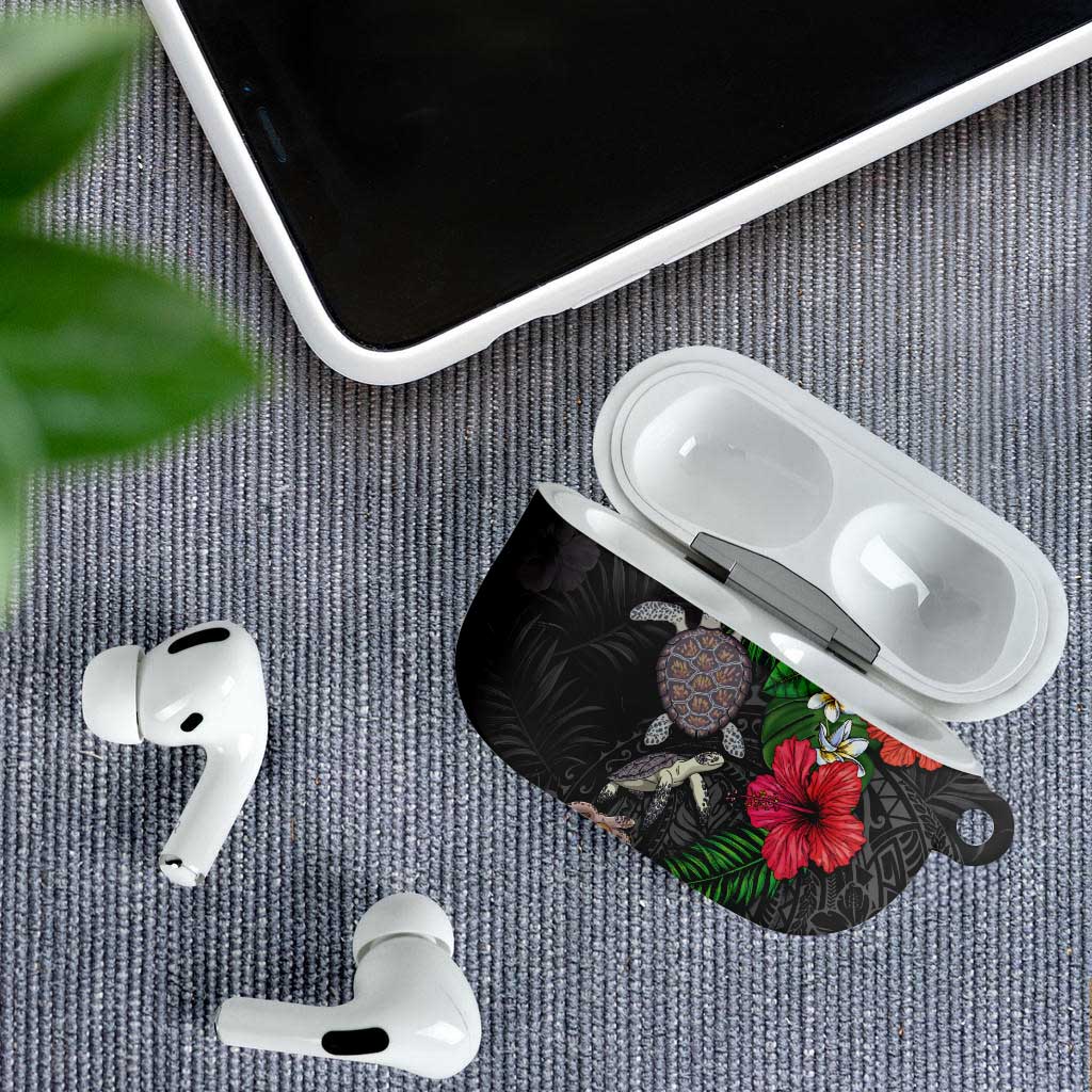 Hawaiian Tropical Plants and Turtles AirPods Case Polynesian Art Motifs