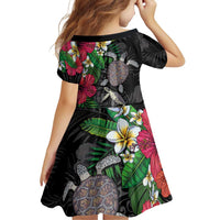 Hawaiian Tropical Plants and Turtles Family Matching Mermaid Dress and Hawaiian Shirt Polynesian Art Motifs