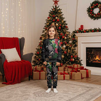 Hawaiian Tropical Plants and Turtles Christmas Pajama Set Polynesian Art Motifs