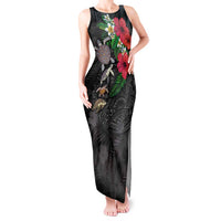 Hawaiian Tropical Plants and Turtles Tank Maxi Dress Polynesian Art Motifs