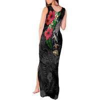 Hawaiian Tropical Plants and Turtles Tank Maxi Dress Polynesian Art Motifs
